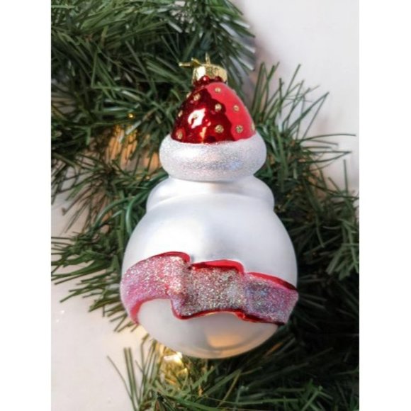 Snowman with Wreath Retired Old World Christmas Ornament - Picture 3 of 4